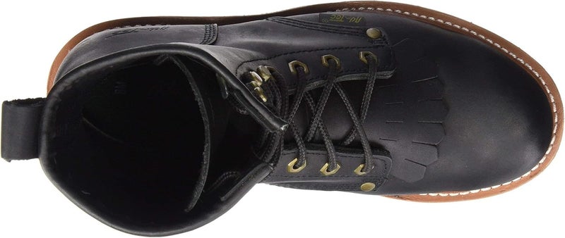 Ad Tec Store Mens 10in Fireman Logger Certified Work Boots, Black - Full Grain Oiled Leather, Non Slip Rubber Outsole & Fire Resistant Footwear - Image 3